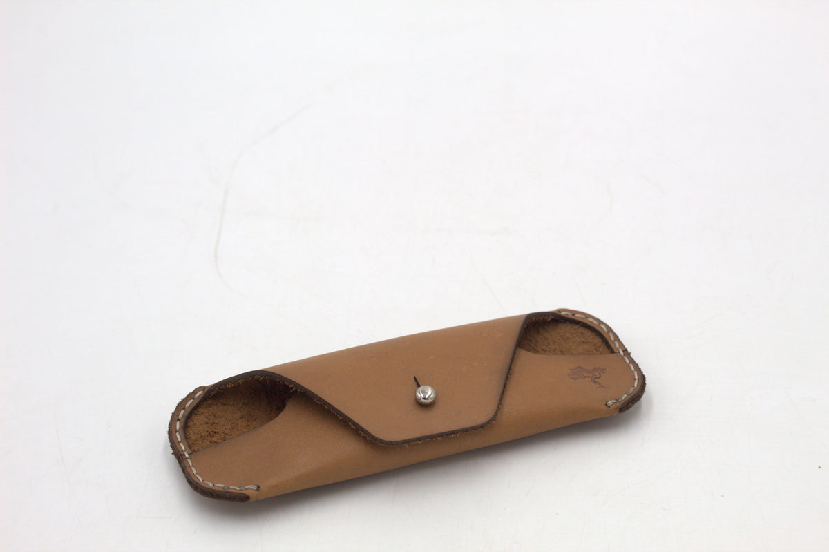 Brown leather sunglasses case
