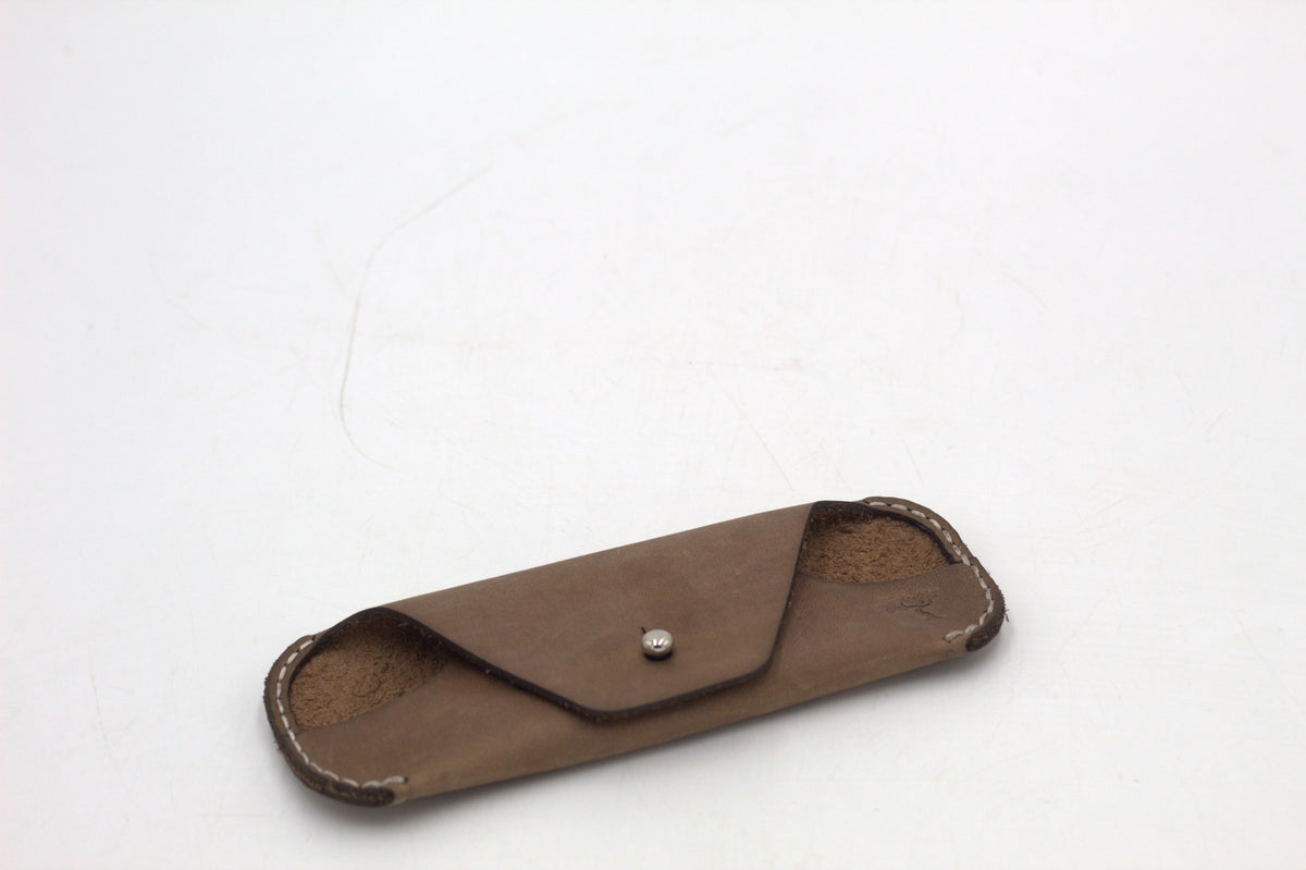 Black leather sunglasses case