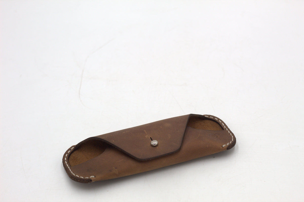 Black leather sunglasses case