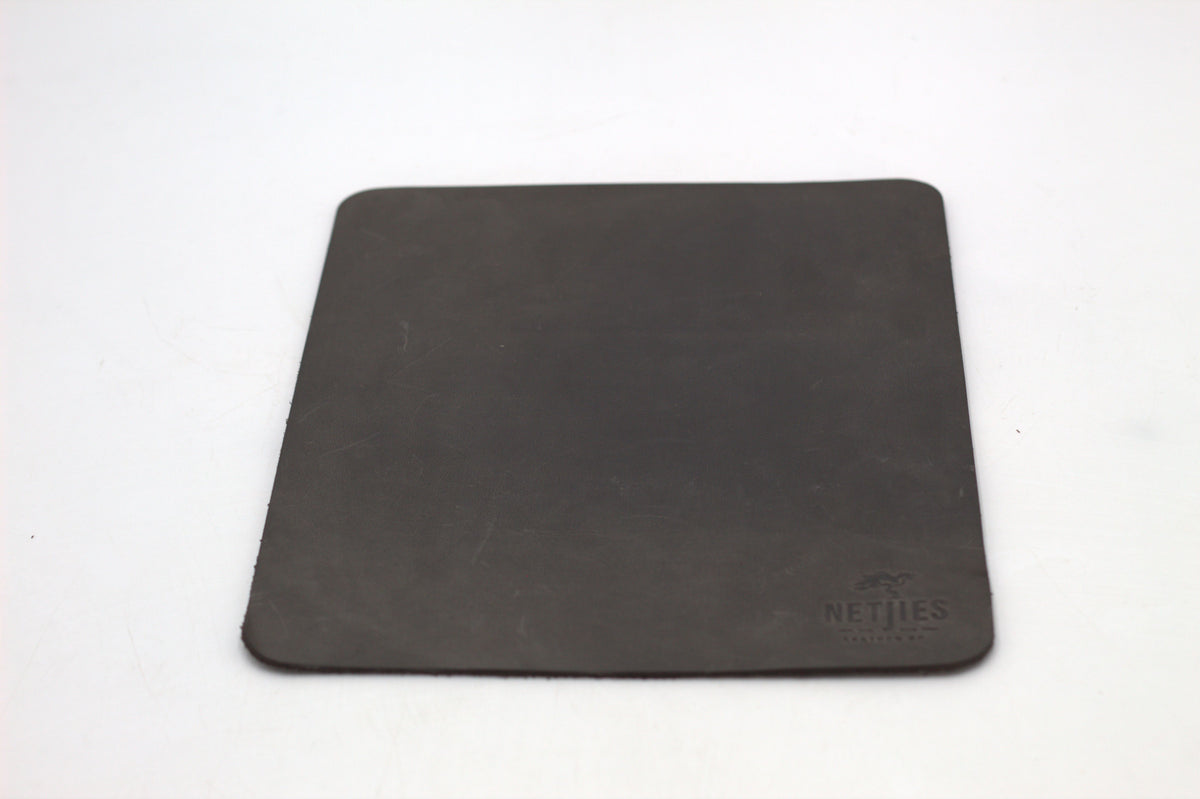 Black leather mouse pad