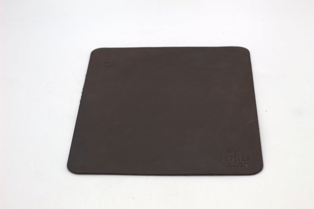 Black leather mouse pad